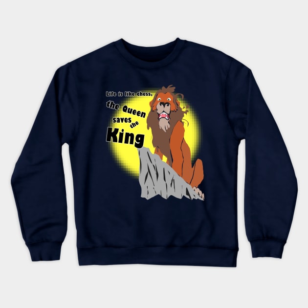 Queen saves King Crewneck Sweatshirt by djmrice